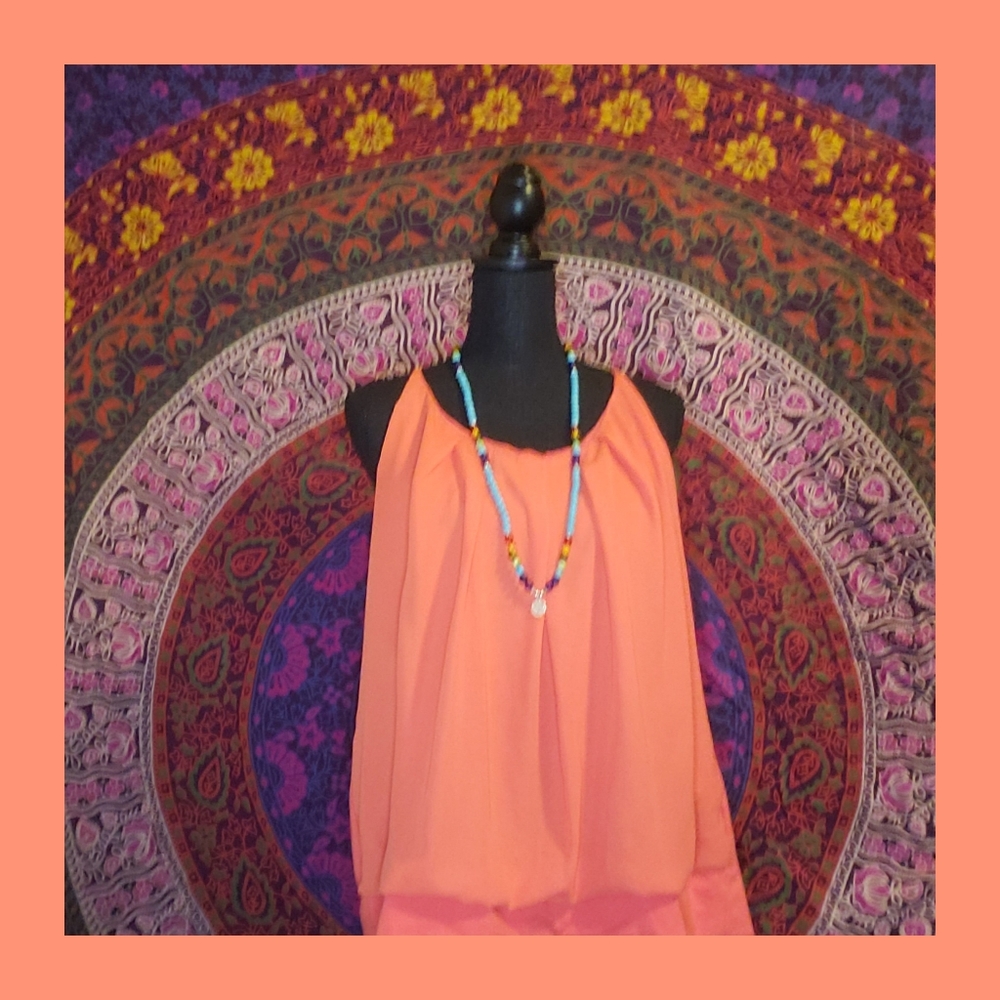 tie-up sleeveless top (jewelry not included)